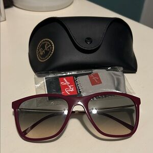 Ray-Ban Maroon Sunglasses with Black Case